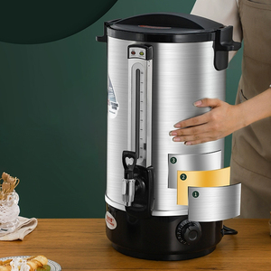 Bouilloire électrique commerciale en acier inoxydable à double couche noire de 25 L et 35 L, cafetière percolateur, urne - Product Image 3