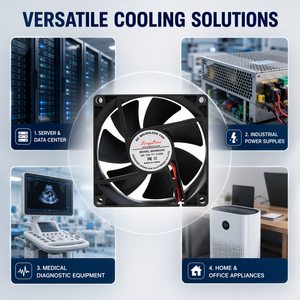 मौन 80x80x25 मिमी डीसी अक्षीय शीतलन पंखे उच्च गति 8025 12 वी 24v 48v 24v 48v बॉल असर कैबिनेट के लिए प्लास्टिक ब्लेड - Product Image 6