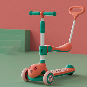 Patinete de Acero 3 en 1 para Niños, Juguete para Montar con 3 Ruedas, Asiento Plegable de Altura Ajustable, Luz Incluida, Edades 8-12 - Product Image 1