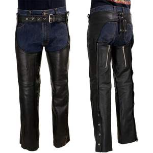 2025 LKM5721 Men's Premium Leather <b>Motorcycle</b> Biker Rider Chaps Black Easy Fit-50 Inches <b>Auto</b> <b>Racing</b> <b>Wear</b> - Product Image 4
