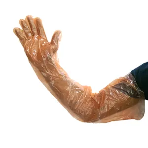 Okuny ветеринарные Полиэтиленовые одноразовые перчатки с длинным рукавом полиэтиленовые защитные перчатки из полиэтилена высокой плотности эластичная лента