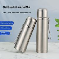 Thermos à double paroi en forme de balle, grande capacité, en acier inoxydable 304, bouteille d'eau portable pour le sport et les voyages en plein air