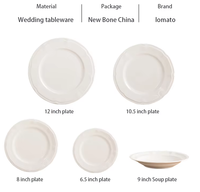 Assiettes de Dîner en Porcelaine Fine Blanches Gaufrées Style Vintage à Bord Festonné, Cadeau de Mariage, Vente en Gros pour Restaurants, Logo Personnalisé