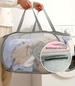 Cesto de Ropa Sucia Plegable con Estructura de Malla Resistente, Cesta de Ropa Sucia Portátil con Marco - Product Image 2