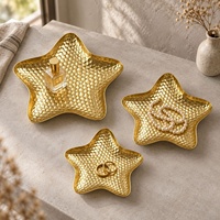 Plateau décoratif à pois et étoiles, ensemble de trois pièces