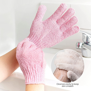 <span class=keywords><strong>Gant</strong></span> <span class=keywords><strong>de</strong></span> douche exfoliant rose en silicone et loofah naturel, avec grille tridimensionnelle mate pour le nettoyage corporel - Product Image 4