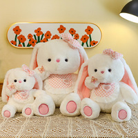 Boneka Kelinci Lucu Warna-warni Telinga Jatuh Bahan Katun PP Super Lembut 40-70cm Hadiah Ulang Tahun Liburan Pasangan Mainan Penenang Anak