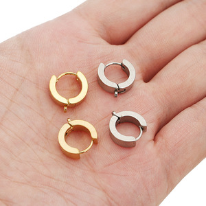 Stainless Steel <b>Huggie</b> Earrings Gold And <b>Silver</b> Circle Hoop Studs For Everyday Wear Jewelry Accessories - Product Image 4
