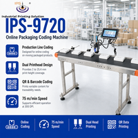 Imprimante jet d'encre TIJ en ligne IPS-8002 7 pouces pour codage d'emballages, codes-barres, données variables et codes QR