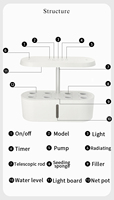 Système d'irrigation pour micro-pousses avec éclairage LED à spectre complet pour jardin intelligent, kits de culture hydroponique commerciaux, utilisation domestique, matériau métallique