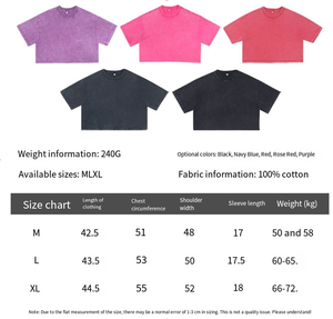 T-shirt <span class=keywords><strong>Crop</strong></span> Top in Cotone con Logo Personalizzato, Effetto Acid Wash Vintage, Sexy e Trendy per Ragazze e Donne, Streetwear - Product Image 4