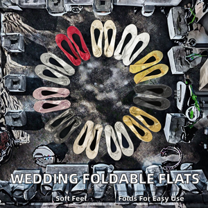 Chaussures de mariage pour femme en promotion – Ballerines plates pliables pour invitées, pantoufles de fête, ballerines respirantes à bout fermé - Product Image 2