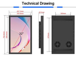 Độ sáng cao 32 inch không thấm nước điện dung Full HD LCD hiển thị cảm ứng ngoài trời màn hình Màn hình - Product Image 6