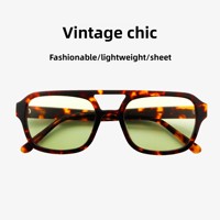 Lunettes de soleil en acétate surdimensionnées de luxe à double pont UV400