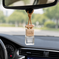 Diffuseur de parfum pour voiture, flacon vide en verre à suspendre, design personnalisé, vente en gros OEM