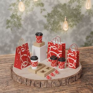 Bolsas de Papel Kraft Reutilizables Personalizadas para Café, Coloridas, con Asas, Proveedor Mayorista - Product Image 2