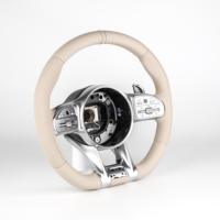 Setir Mercedes 809 Berbahan Kulit Hitam dengan Jahitan Putih untuk C200 S-Class B180 C180 GLE-Gaya Dragonfly