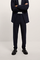 Pantalon de Costume Homme Slim Sur Mesure de Haute Qualité – Classique, Décontracté et Habillé – Noir à Carreaux
