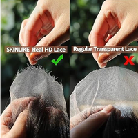 Pas cher 2x6 HD Transparent Dentelle Fermeture Os Droite Fermeture de Cheveux Humains Pré-Plumé Dentelle Brésilienne Naturel Extensions de Cheveux Humains