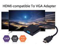 Adaptador JustLink HDMI a VGA macho a hembra RGB analógico VGA Video Audio convertidor adaptador Cable HD 1080P para PC portátil DVD