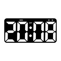 Jam Alarm LED multifungsi, Modern dengan tampilan tanggal suhu jam dinding meja Quartz untuk asrama siswa untuk hadiah