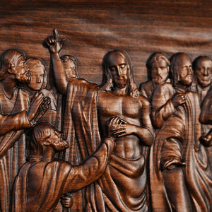 Panel <span class=keywords><strong>de</strong></span> Relieve <span class=keywords><strong>de</strong></span> Madera <span class=keywords><strong>de</strong></span> Jesús y los Apóstoles, Arte Cristiano que Representa a Cristo Enseñando a los Discípulos para la Iglesia y Decoración Religiosa <span class=keywords><strong>de</strong></span> Interiores - Product Image 3
