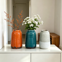 Mini vase en céramique Art Déco, vase de table écologique de la marque PLD pour fleurs séchées, décoration de la maison et du bureau