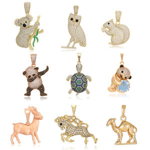 Xuping perhiasan grosir tembaga berlapis emas Hip Hop Ice Out Bling besar mode pribadi Rapper liontin pria - Product Image 5