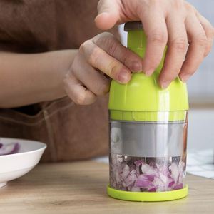 Râpe manuelle pour légumes et noix avec lames en acier inoxydable, hachoir manuel pour oignons, ail, herbes, persil, piment - Product Image 1
