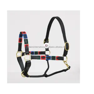 Berkuda Kuda Halter Luar Ruangan Olahraga Kuda Dressage Polo Halter dengan Kristal Bling Channel Berkuda Halter Grosir