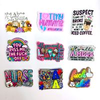 Vente en gros de citations Sana Résine Planaire Acrylique Flatback Charme Plastique Médical Acrylique Patch Infirmière Badge Bobine pour Porte-Badge de Carte