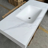 Lavabo de salle de bain blanc moderne monobloc à poser sur comptoir – Fabricant