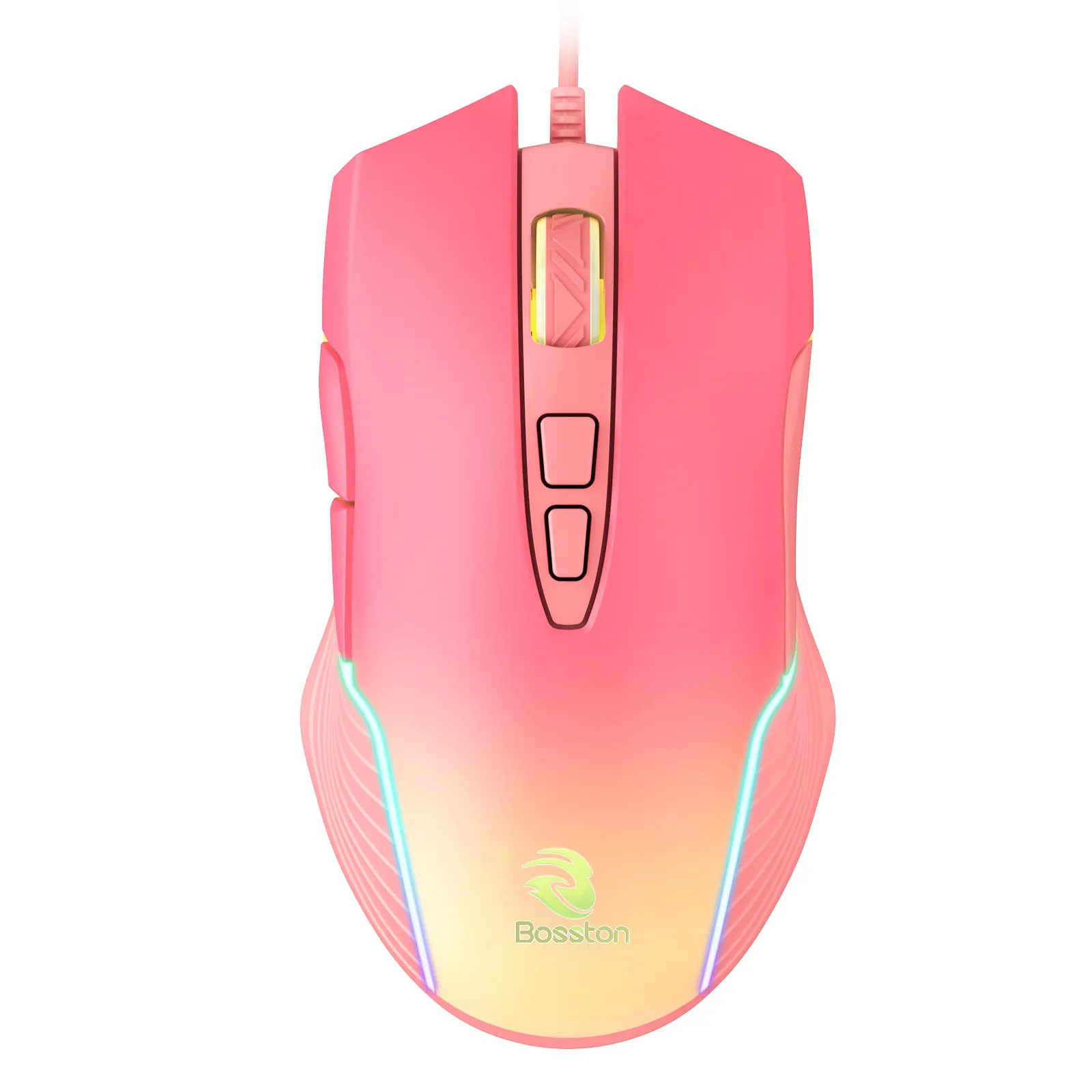 New arrival pink color RGB mouse laptop computer accessories 4800DPI 6D gaming mouse