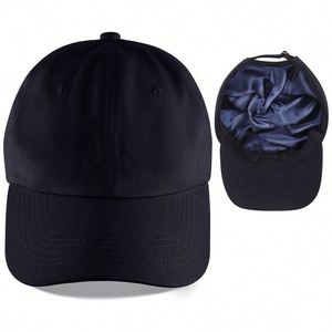Gorra de Béisbol de Algodón al por Mayor de 6 Paneles con Forro de Satén y Seda que Ayuda a Prevenir el Frizz y la Rotura, Gorra Deportiva Ajustable para Mujer, Regalo - Product Image 3