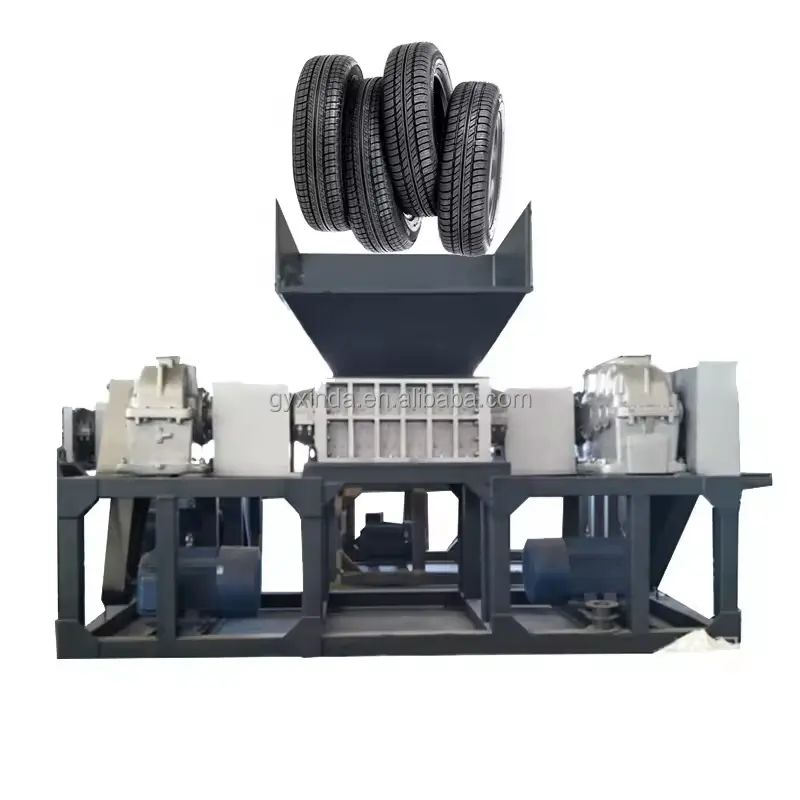 Recycling Rubber Shredding Machine Car Aluminum Can Twin Shaft Model For Sale China Factory Directly Supplier