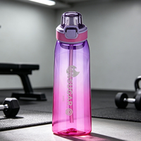 Bouteille d'eau sans sucre, sans BPA, en Tritan+PP, avec couvercle à ouverture rapide, pour adultes, camping, activités sportives en plein air, isolation thermique directe