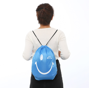 Sac à dos à cordon en polyester pour marathon, gym, voyage, sport, avec logo personnalisé, sac à dos cadeau en polyester 210D - Product Image 5