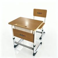 Ensemble de bureau et chaise d'école réglables avec logo personnalisé, boîte à livres perforée, table d'étude à cadre en U, mobilier étudiant robuste