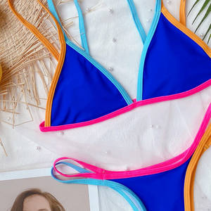 <span class=keywords><strong>Bikini</strong></span> de Dos Piezas con Combinación de Colores Popular, Traje de Baño Brasileño Sexy para Mujer - Product Image 5