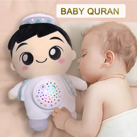 Cadeau d'Apprentissage Enfant Ramadan, Haut-parleur Coran Musulman Poupée Contrôle Tactile Lavable Microphone Intégré Alimentation USB Textiles Pelucheux