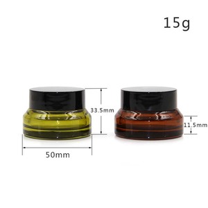 Empty Cosmetics Cream <strong>Ember</strong> Glass Jar with Black Crew <strong>Cup</strong> - Product Image 3