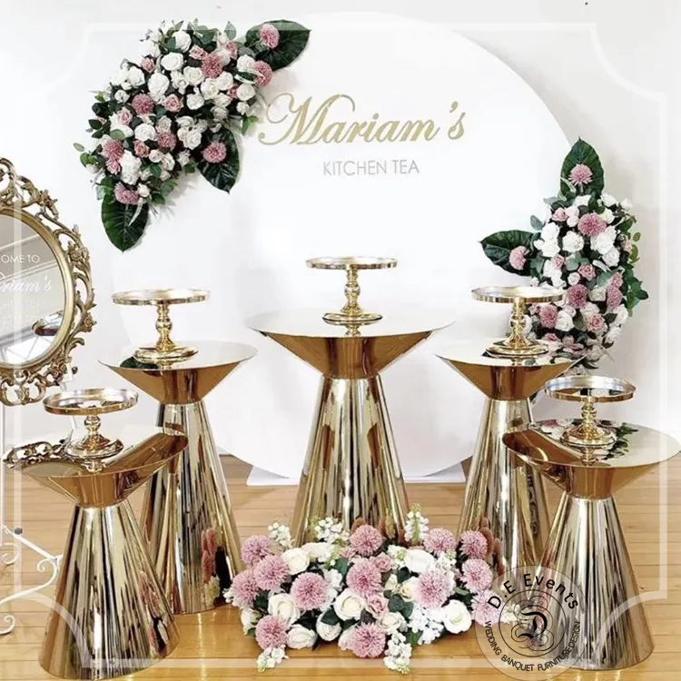 Pabrik Grosir Penyangga Kue Bunga Logam Emas untuk Dekorasi Pernikahan