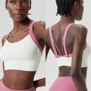 Due pezzi 4 modi elasticizzati set di abbigliamento <span class=keywords><strong>sportivo</strong></span> da donna <span class=keywords><strong>reggiseno</strong></span> <span class=keywords><strong>sportivo</strong></span> <span class=keywords><strong>con</strong></span> imbottiture fisse e tasche a vita alta per Fitness pantaloni da palestra - Product Image 5