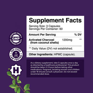 Capsules de charbon de bois activé végétalien pour adultes, compléments alimentaires pour soutenir la santé et favoriser la digestion - Product Image 2