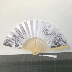 Éventail pliant portable en bambou, décoratif, artisanat DIY avec motif ange antique et publicité de modèle, pour style et portabilité - Product Image 6