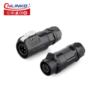 Conector Hembra de 4 Pines para Montaje en Panel, Resistente al Agua IP68, de Plástico, para M12, para Bicicletas Eléctricas