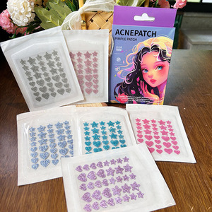 36 Cerotti Idrocolloidali Glitterati Colorati a Forma di Stella e Cuore per il Trattamento dell'Acne del Viso - Product Image 4