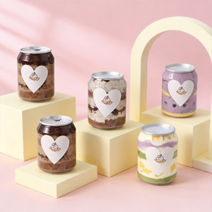 กระป๋องพลาสติกใส PET สำหรับขายส่ง ขนาด 250 มล. 330 มล. 500 มล. กระป๋องใสเปล่าสำหรับบรรจุเค้ก ของหวาน พุดดิ้ง - Product Image 5