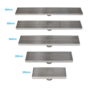 Watermark Black Drain de douche linéaire en acier inoxydable 304, anti-corrosion, avec insert pour carrelage, sortie <span class=keywords><strong>centrale</strong></span> de 50 mm, pour <span class=keywords><strong>baignoire</strong></span> - Product Image 3