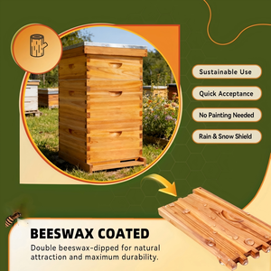 Complete 3 Layers Wax Dipped Langstroth Beehive 10 <b>Frame</b> Unassembled New 1 Year Warranty - Product Image 4
